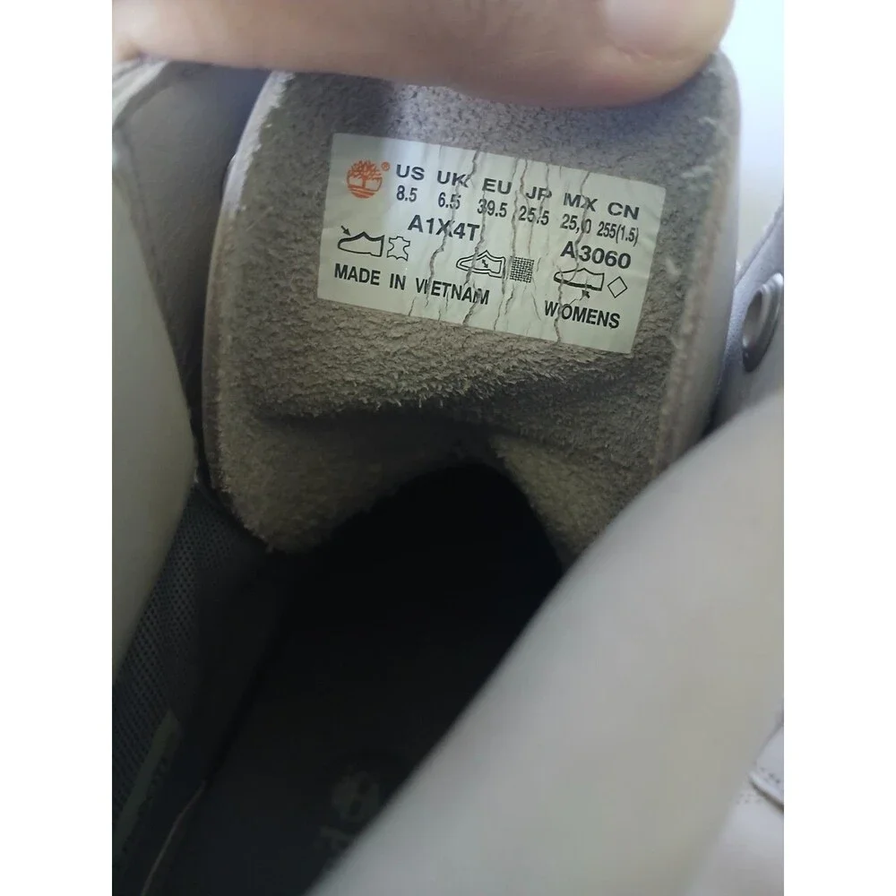 Timberland Premium 6 Inch Boots LightGray Nubuck Women's Size 8.5 Waterproo Lace - Picture 7 of 7